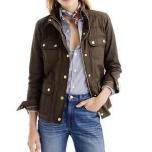 J. Crew Army Green Waxed Cotton Field Jacket Sz XS